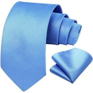 Ties for Men Solid Houndstooth Neckties Handkerchief Formal Business